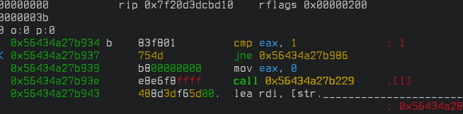 setting breakpoint on a compare instruction