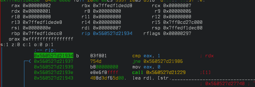 breakpoint hit in visual mode