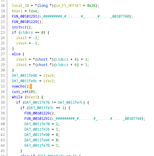 decompilation of the real entry function